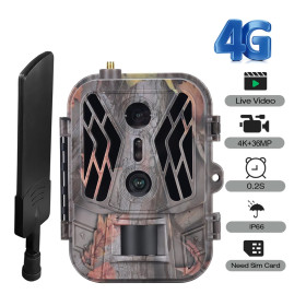 Trail Caméra - 4G 4K 36MP trail camera with APP control - 120° night vision IP66